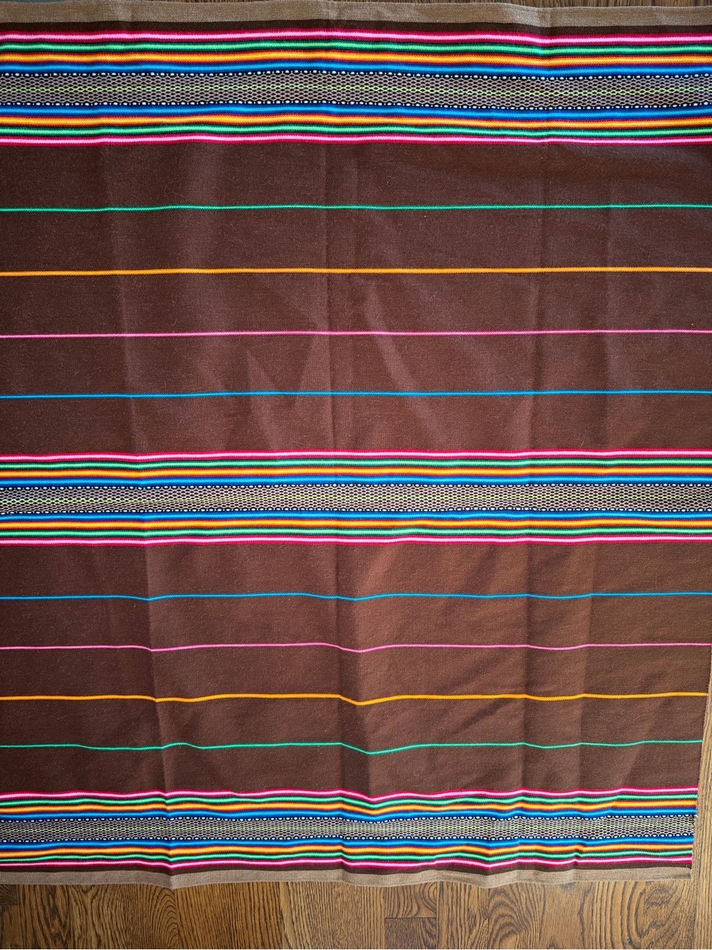 NOVICA Brown Multicolor Striped Alpaca Wool Blend Throw Blanket